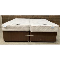 Hotel Contract Beds - SuperKing pair of 3’ divan zip together twin beds