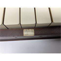 Late 19th/early 20th century clavier muet - mahogany cased mute keybpard with hinged lid L41cm