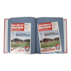 Comprehensive collection of approximately two-hundred Scarborough FC football programmes for the 1983/84, 1984/85,1985/86 and 1986/87 seasons, all filed within eight dedicated Scarborough FC red Home and Away binders 