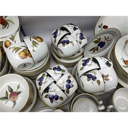 Royal Worcester Evesham ceramics, tea and dinner wares, to include, three covered tureens, coffee pot, teapot, milk jug, three covered sucriers, boxed ramekins, serving dishes, vases, etc, approx.145