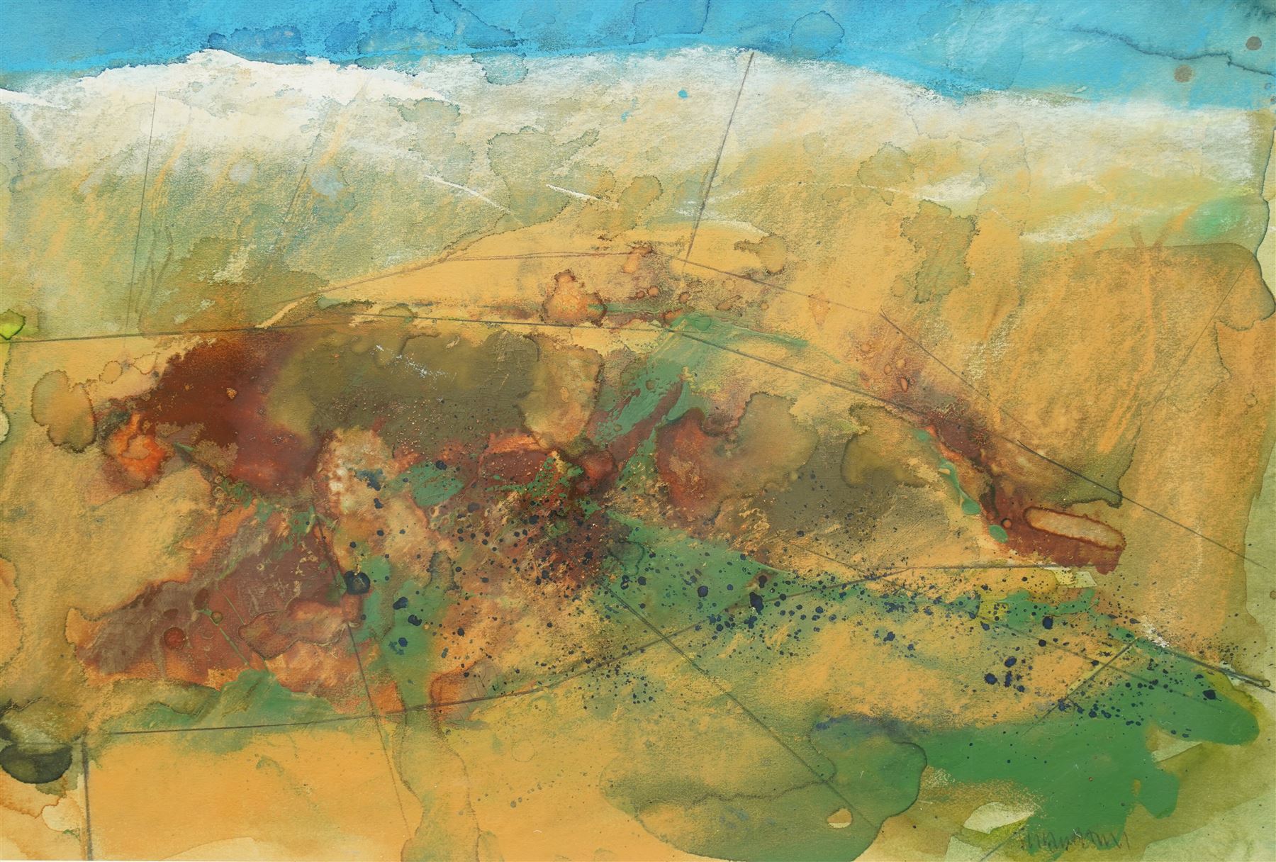 Susan Brown (Northern British 1956-): 'The Summit', watercolour signed in pencil, titled verso 24cm x 37cm 