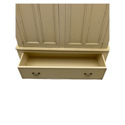 Laura Ashley cream finish double wardrobe with drawer to base, panelled doors