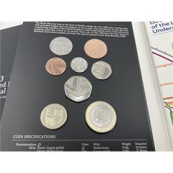 Two The Royal Mint United Kingdom Annual Coins Sets, dated 2013 and 2014, both in card folders with certificates