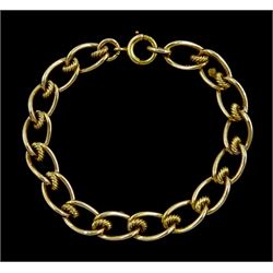 9ct gold fancy curb link bracelet, Birmingham 1968