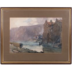 Alfred Heaton Cooper (British 1863-1929): 'The Quayside at Staithes', watercolour signed, titled on printed label verso 38cm x 56cm 
Provenance: with The Heaton Cooper Studio, label verso