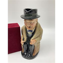Royal Doulton Winston Churchill Toby jug, together with a novelty Winston Churchill bottle pourer