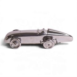 MG Magic Midget table lighter, circa 1933, chrome plated, engraved to the nose and on one side, marked beneath 'S&M, Made in England, Pat. no. 373219' 