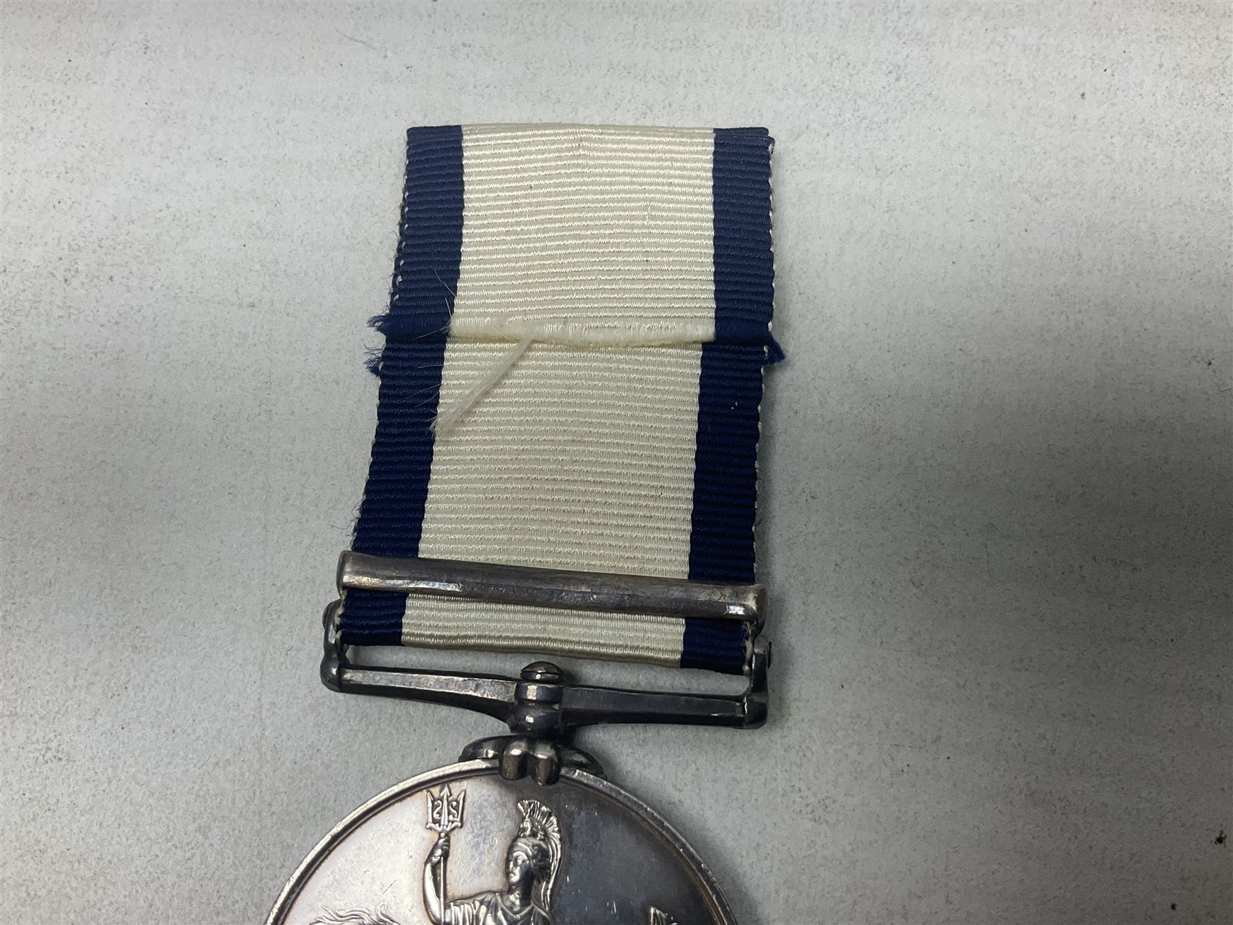 Victoria Naval General Service medal dated 1848 with Syria clasp awarded to Thomas Atwell; with ribbon and cabinet photograph of Atwell taken at the Yee Chun Studios, 50 Queens Road, Hongkong