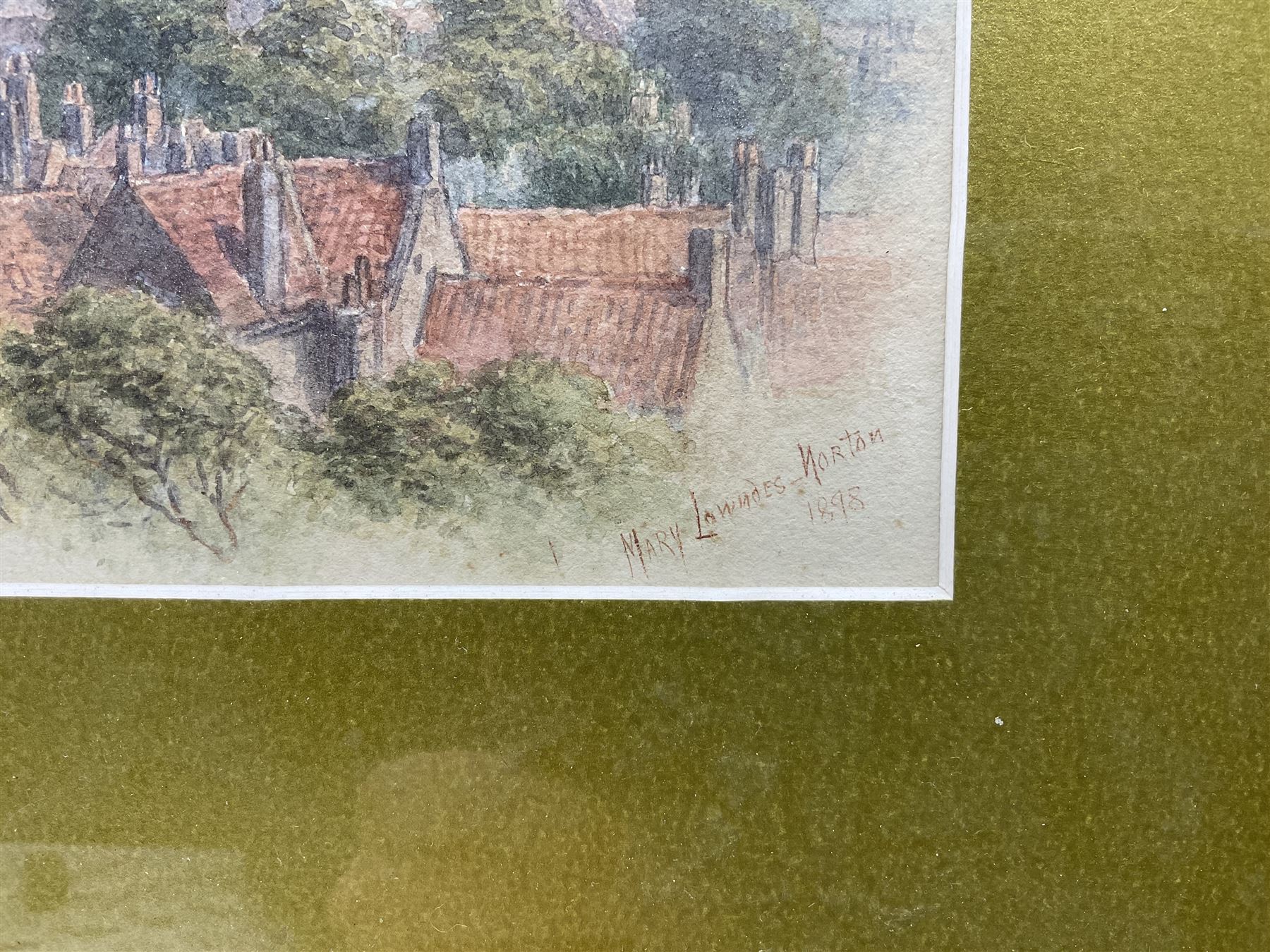 Mary Lowndes-Norton (British 1857-1929): Lincoln Cathedral, watercolour signed and dated 1898, 18cm x 14cm