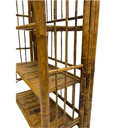 Four tier folding bamboo shelf 