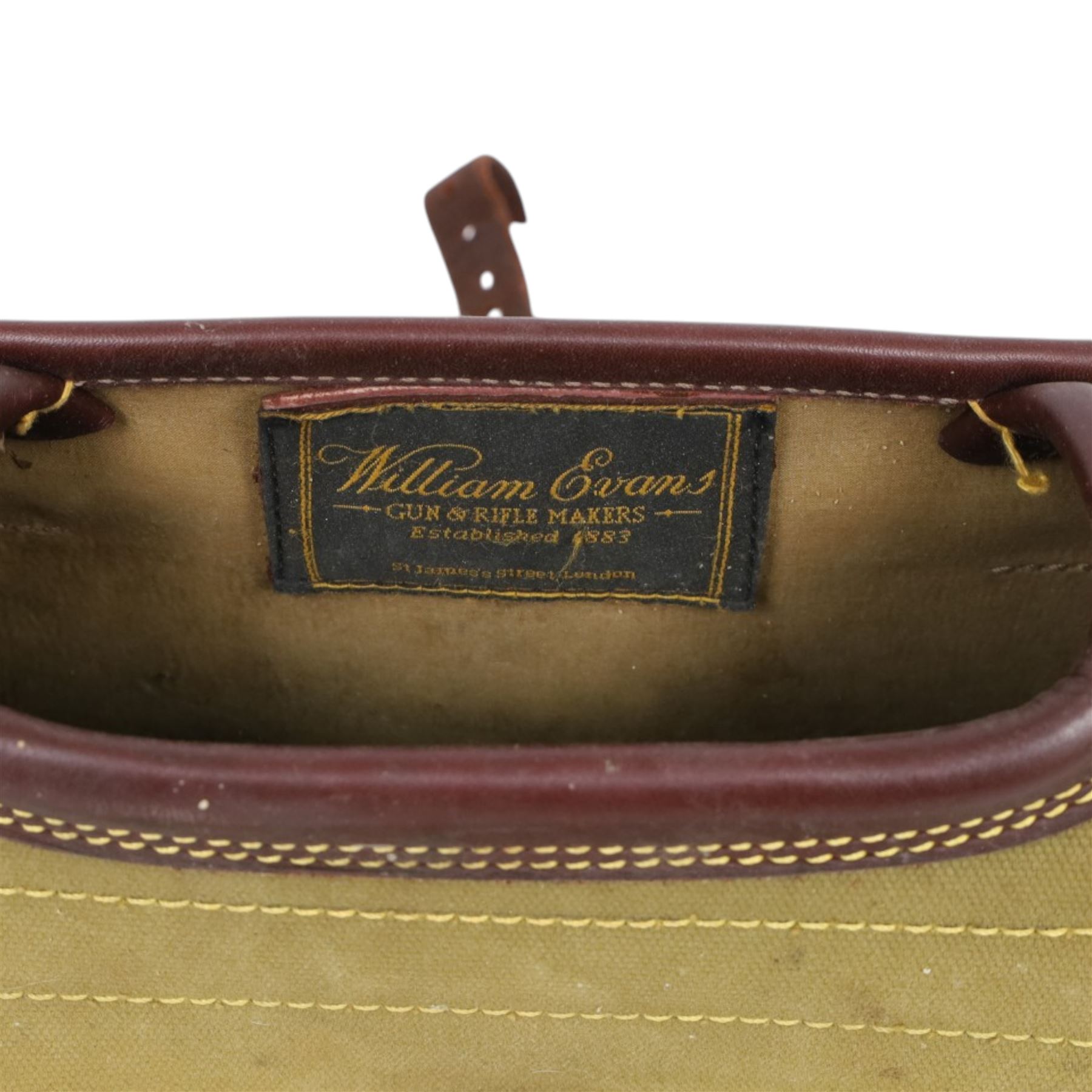  William Evans St James Street London leather cartridge bag, together with leather cased  cartridge holder 