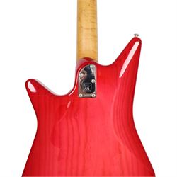 Ernie Ball Music Man Albert Lee signature guitar in pink burst finish, circa 1993, serial no. 94557, L92cm, in fitted hard case
