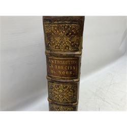 Drake Francis: Eboracum: Or The History And Antiquities Of The City Of York. 1736 William Boyer London, with copper plates, rebacked full calf binding