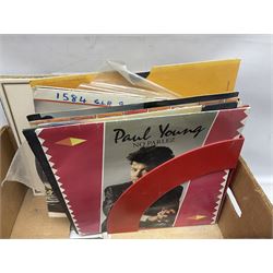 Quantity of vinyl records to include Phil Collins, Erasure, Pet Shop Boys, Bananarama etc in one box
