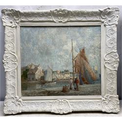 William Lee Hankey (British 1869-1952): 'Boats at Honfleur' and 'Ready for the Sea', pair oils on canvas signed, titled verso 35cm x 40cm (2)