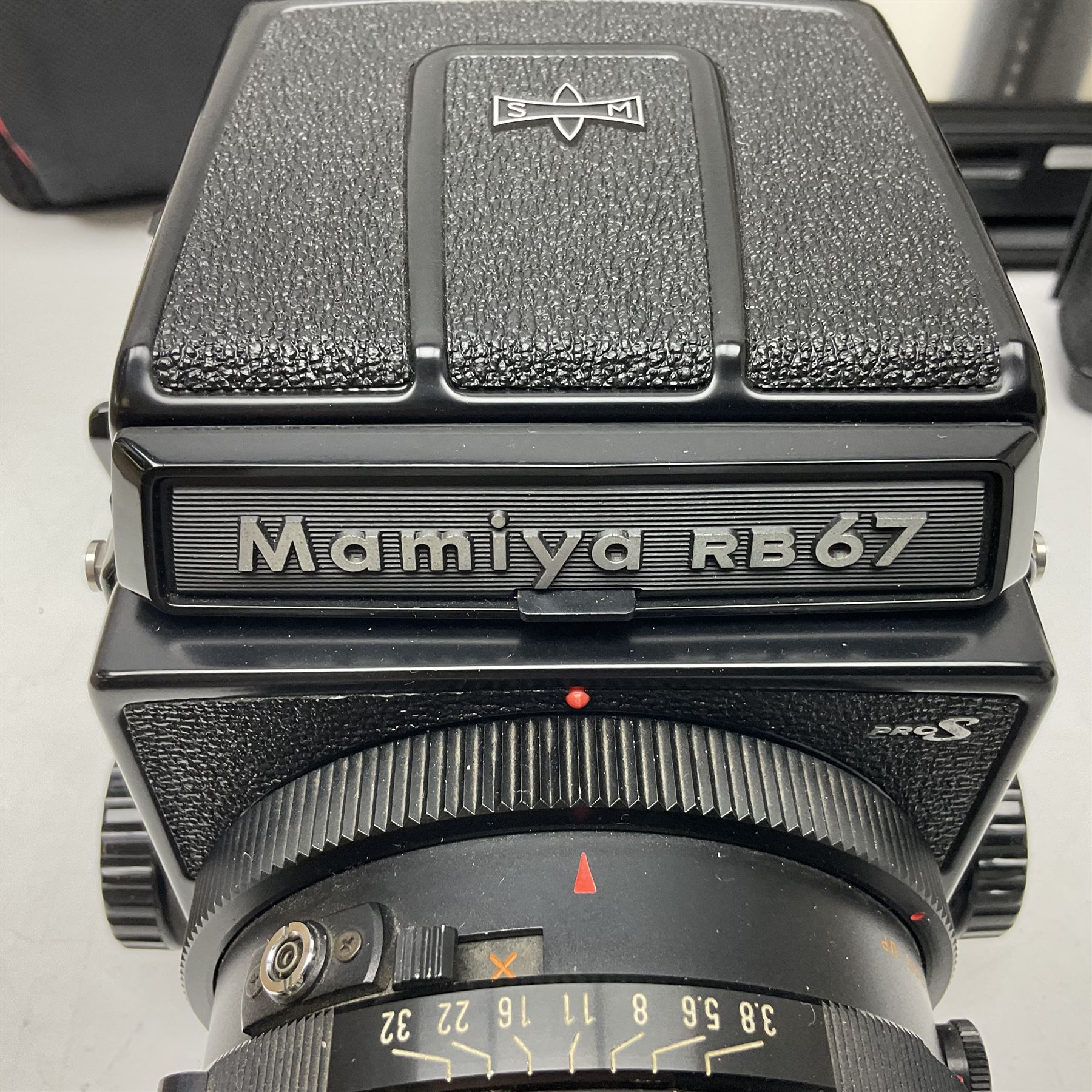 Mamiya RB67 Pro-S camera body, serial no. C559634, with 'Mamiya - Sekor C 1:3.8 f=90mm' lens, serial no. 75999, Mamiya RB 6x8 Pro-S 120 Roll Film Holder and Mamiya Polaroid back holder, with carry case and original boxes 