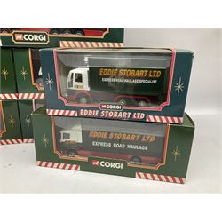 Corgi Eddie Stobart - eight various lorries; nos. 59502, 59503, 59504, 59538, TY87001, 60011 (3-piece set), 59508 & 59601; all boxed (8)