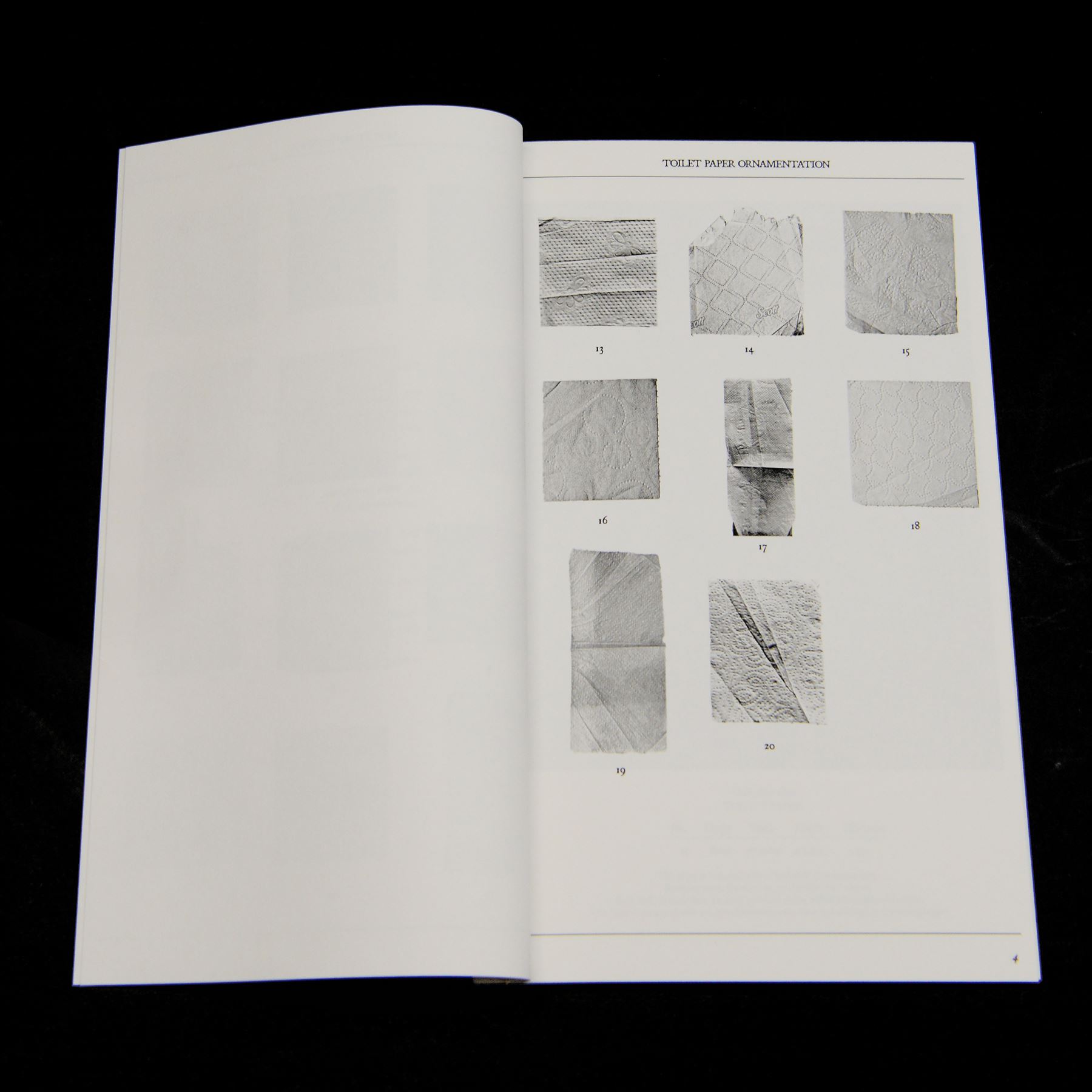 Alice Aldis (British 2002-); 'Toilet Paper Ornamentation - Collection One', hand-bound catalogue; together with three transfer-printed plates, largest D20cm 