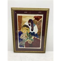 Roy Fairchild-Woodard (British 1953 -): 'Hannah', limited edition mixed media screen print signed and numbered 222/250, 90cm x 60cm