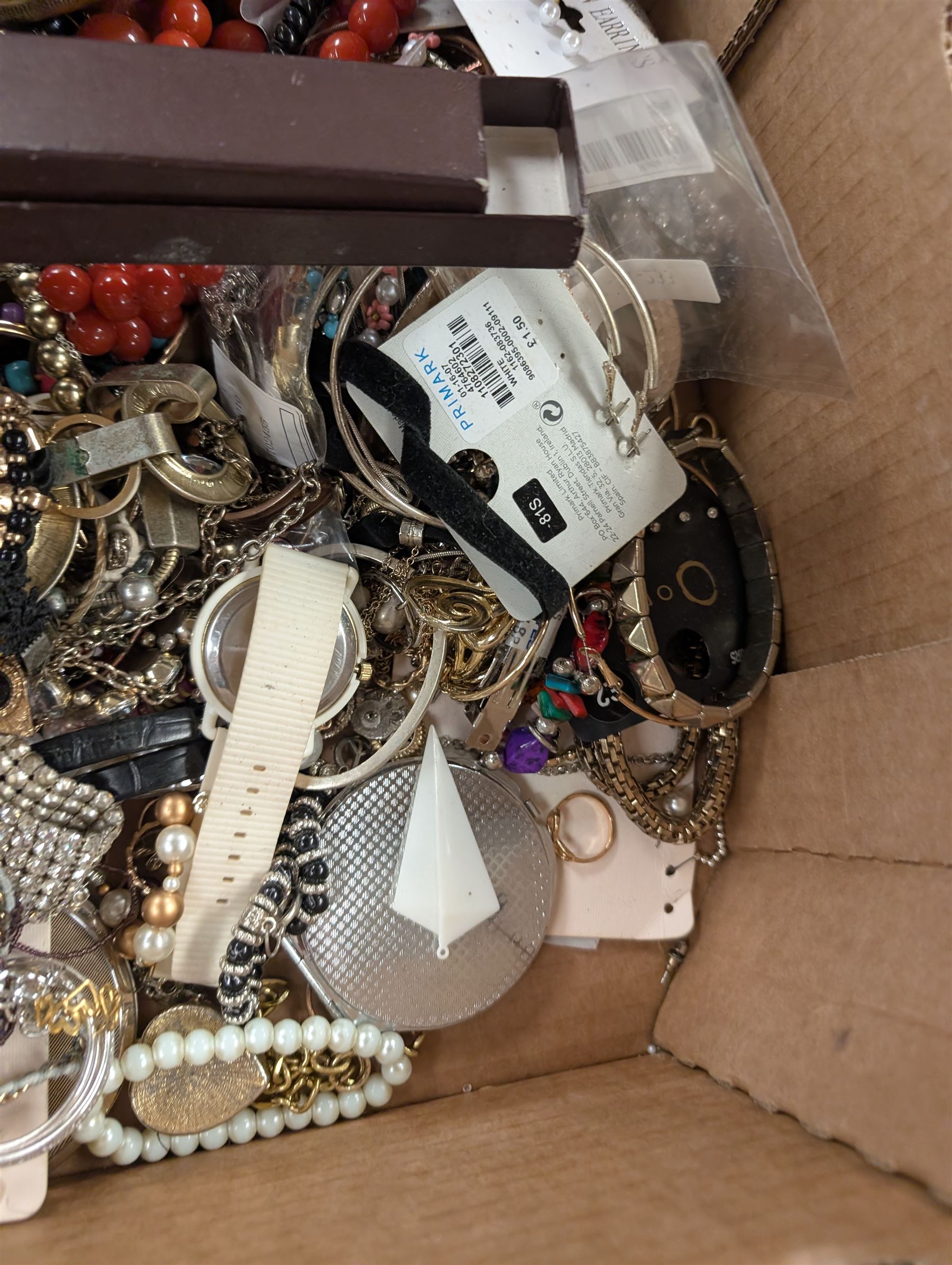 Large collection of costume jewellery, including necklaces, bracelets, rings, earrings and wristwatches