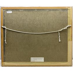 John Hatfield (British 1933-): 'The Gimcrack Stakes - Leaving the Paddock' York Races, oil and oil pastel signed and titled, artist's York address label verso 37cm x 50cm