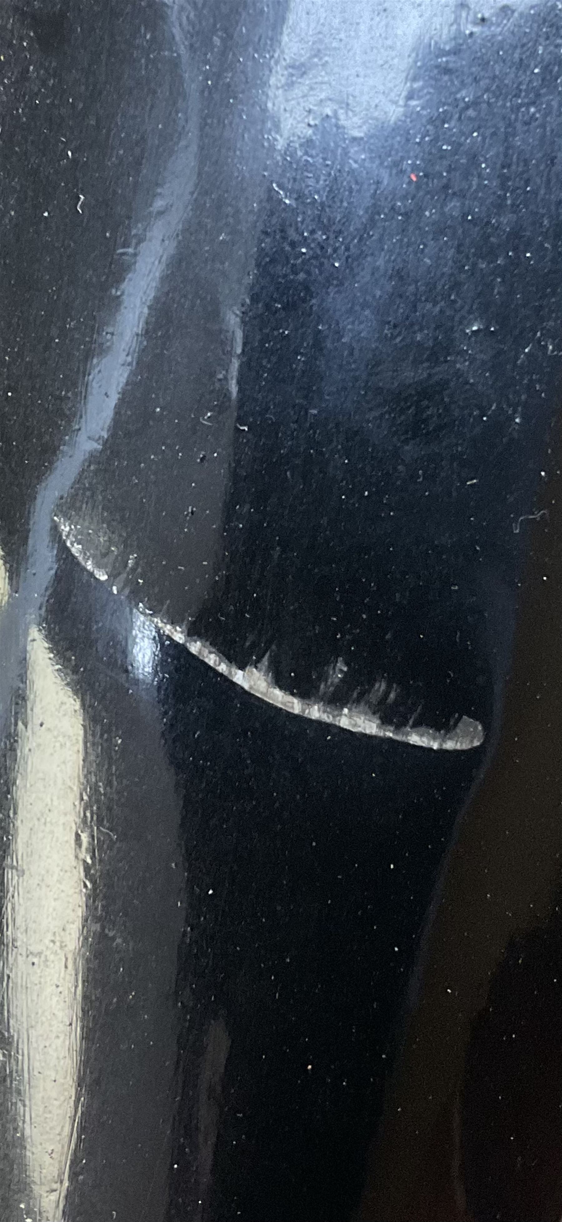 Edison Standard Phonograph with oak base (no cover), the reproducer marked 'Model C', serial no. 634857, last patent date Oct.1905, with black japanned conical horn L33cm; together with five cylinders