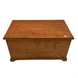 19th century stained pine blanket chest