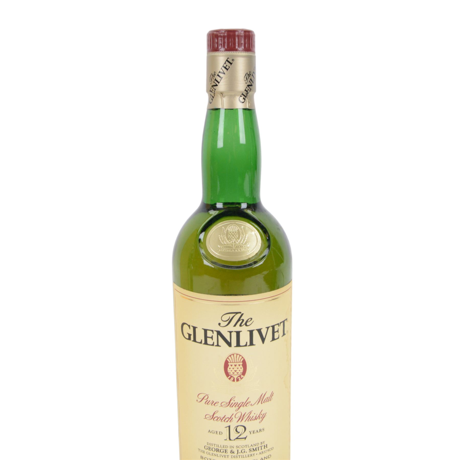 The Glenlivet 12 year old, single malt scotch whisky and The Glenlivet 12 year old aged in oak cast single malt scotch whisky
