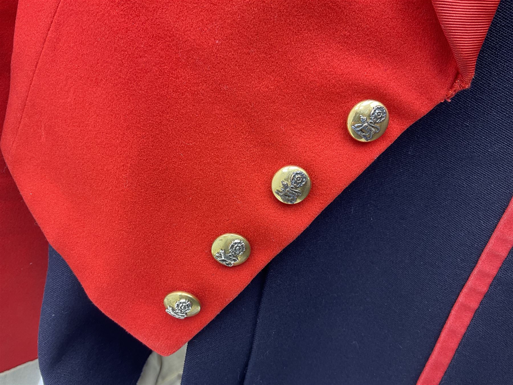 York and Lancaster Regimental mess uniform of jacket and trousers; together with Royal Artillery peaked cap