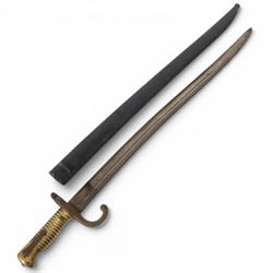 French 1866 Chassepot bayonet, with steal scabbard, overall L71cm 
