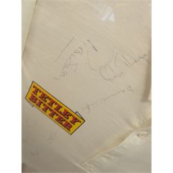 Cricket memorabilia: signed cricket bat from John Childs Benefit year 1994, and two framed England cricket shirts both with signatures, largest frame H95cm