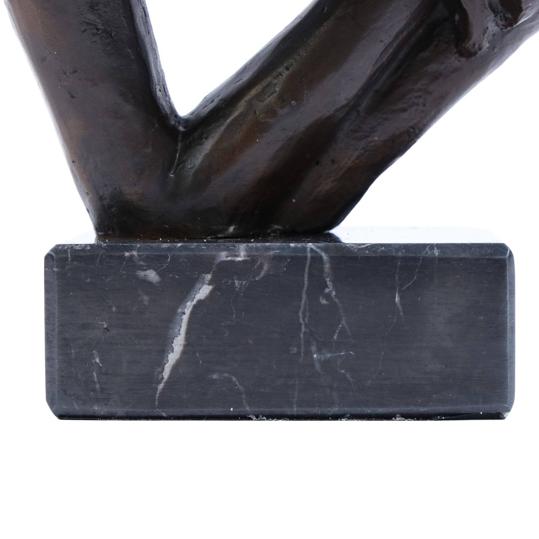 Bronze sculpture,  Abstract lovers  upon a marble base, H28cm