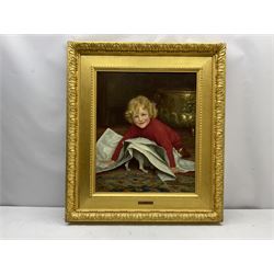 William Henry Gore (British exh.1880-1916): 'Playmates' - Overwhelmed by the News, oil on canvas signed 60cm x 50cm
Provenance: East Yorkshire private collection purchased Anthony Mitchell Fine Paintings, Nottingham; the Count Alarico Palmieri Collection of Dogs and Cats in Art, Christie's London 28th March 1996 Lot 14