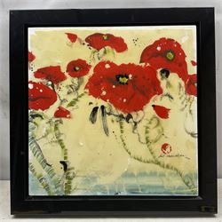 Danielle O'Connor Akiyama (Canadian 1957-): 'Enlightenment II', limited edition glazed embellished print on canvas signed and numbered 113/195, 61cm x 61cm