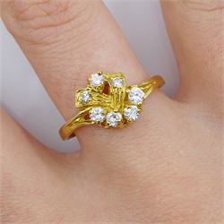 Gold cubic zirconia dress ring, stamped 18ct