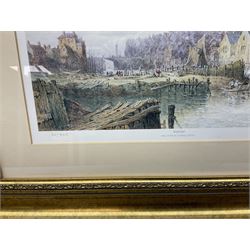 After James D Barnett (British 19th Century) limited edition colour print of Whitby, together with five further prints of Whitby and three picture frames (9)