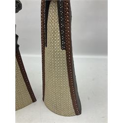 Leonard Stockley; two studio pottery figures modelled as a king and queen, both signed beneath,  H35cm