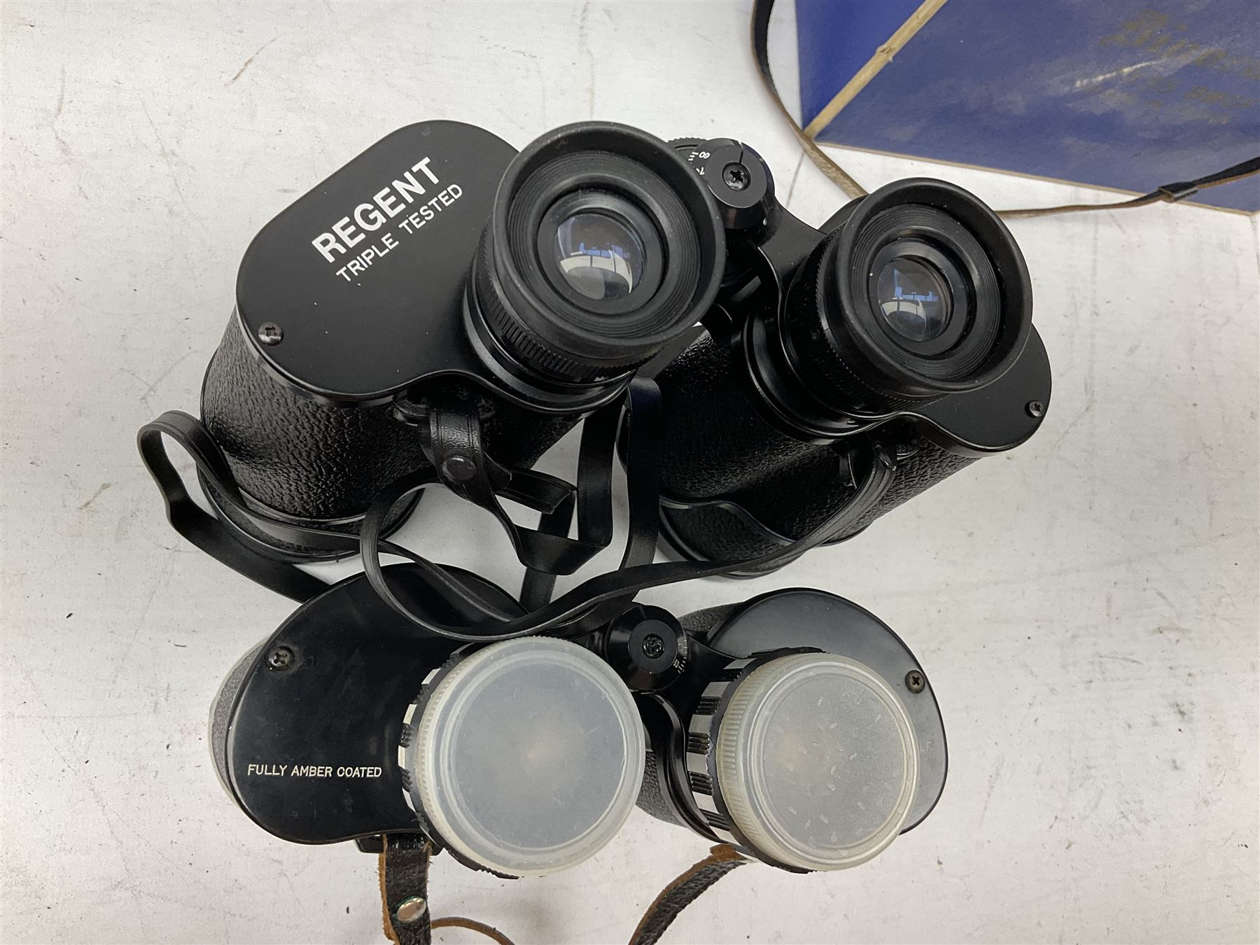 Twelve pairs of binoculars to include BWCF 7x35 Extra Wide Angle, Carl Zeiss Jena Delturis 8x24, Carl Zeiss Jena Jenoptem 8x30W, Chinon Countryman 10x50,  Ajax 8x30, Regent 16x50, etc,  some with cases