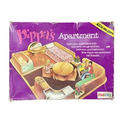 Palitoy Pippa's Apartment with split-level lounge-kitchen, bedroom and bathroom and two dolls: boxed