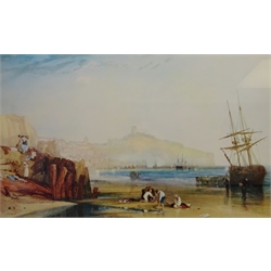  'Morning Boys Catching Crabs Scarborough', 20th century colour print after J M W Turner 48cm x 78.5cm in ornate gilt frame  