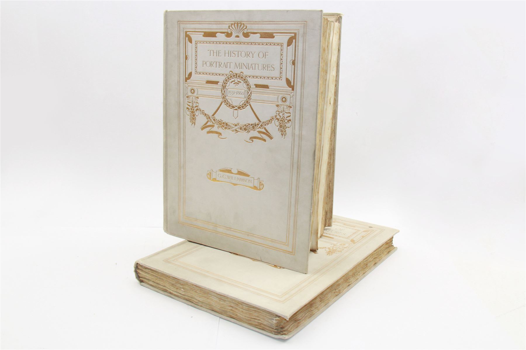 George C Williamson - 'The History of Portrait Miniatures' pub George Bell 1904, two volumes, limited edition of 520, cream and gilt boards, top edges gilt