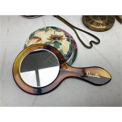 Pair of 19th century French mother of pearl and gilt brass opera glasses by Iris of Paris, together with seven Stratton compacts, two further compacts, handheld mirrors etc