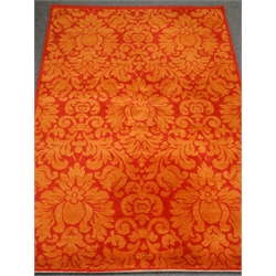  Figaro red ground rug, floral pattern field, 160cm x 230cm  