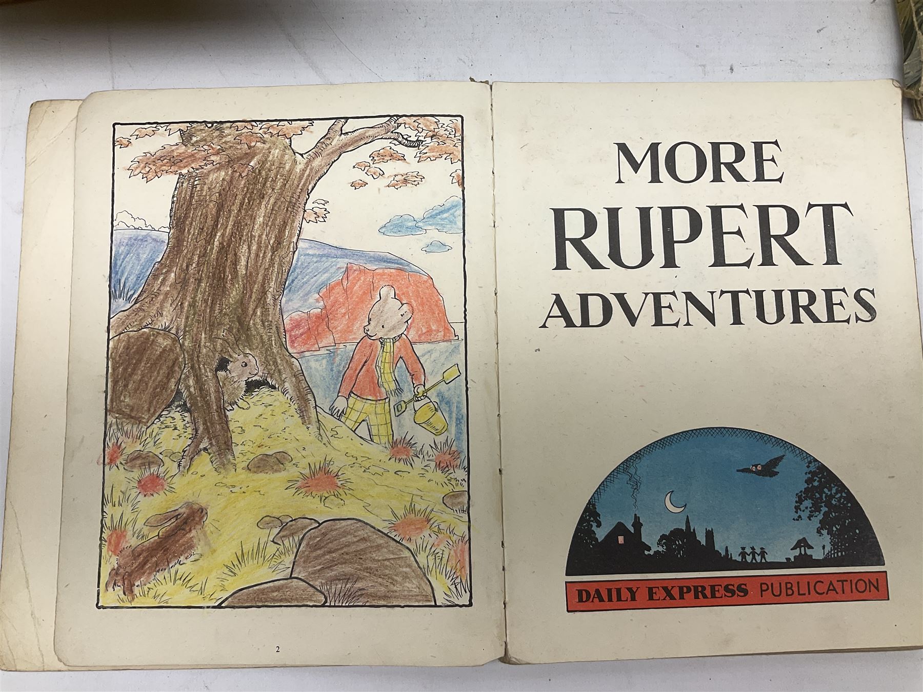 Collection of Vintage children's annuals, to include a number of Rupert the Bear examples dating from the 1940's, comprising 'The New Rupert Book' 1947, 'More Adventures of Rupert' 1947, 'A New Rupert Book' 1945, 'Rupert In More Adventures' 1944,  'More Rupert Adventures' 1943 and two examples of 'The Rupert Book' dated 1941 and 1948