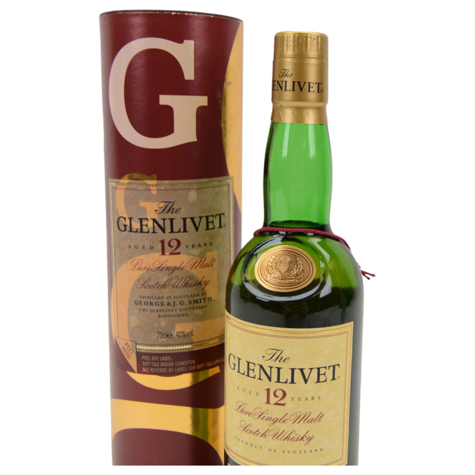 Glenlivet 12 year old pure single malt Scotch whisky, 70cl 40% vol, in box  
