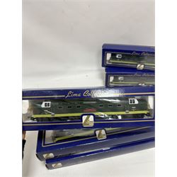 Five Lima ‘00’ gauge Class 55 Co-Co Deltic diesel locomotives, comprising four L204952 examples, including one with original name and number Crepello no. D9012 and three reworked as Argyll & Sutherland Highlander no. D9021, Royal Highlanders Fusilier no. D9019, St Paddy no. D9001 and a L204951The Prince of Wales Own Regiment of Yorkshire no. D9005, all in BR two tone green livery, all boxed 