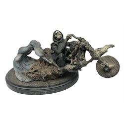 Terry Pratchett Discworld figure, Death on a Motorcycle DW44, designed by Clarecraft