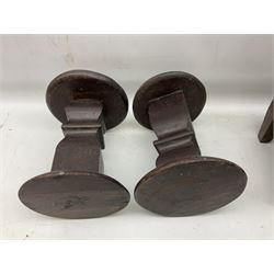 Pair of hat stands and stool, largest L41cm