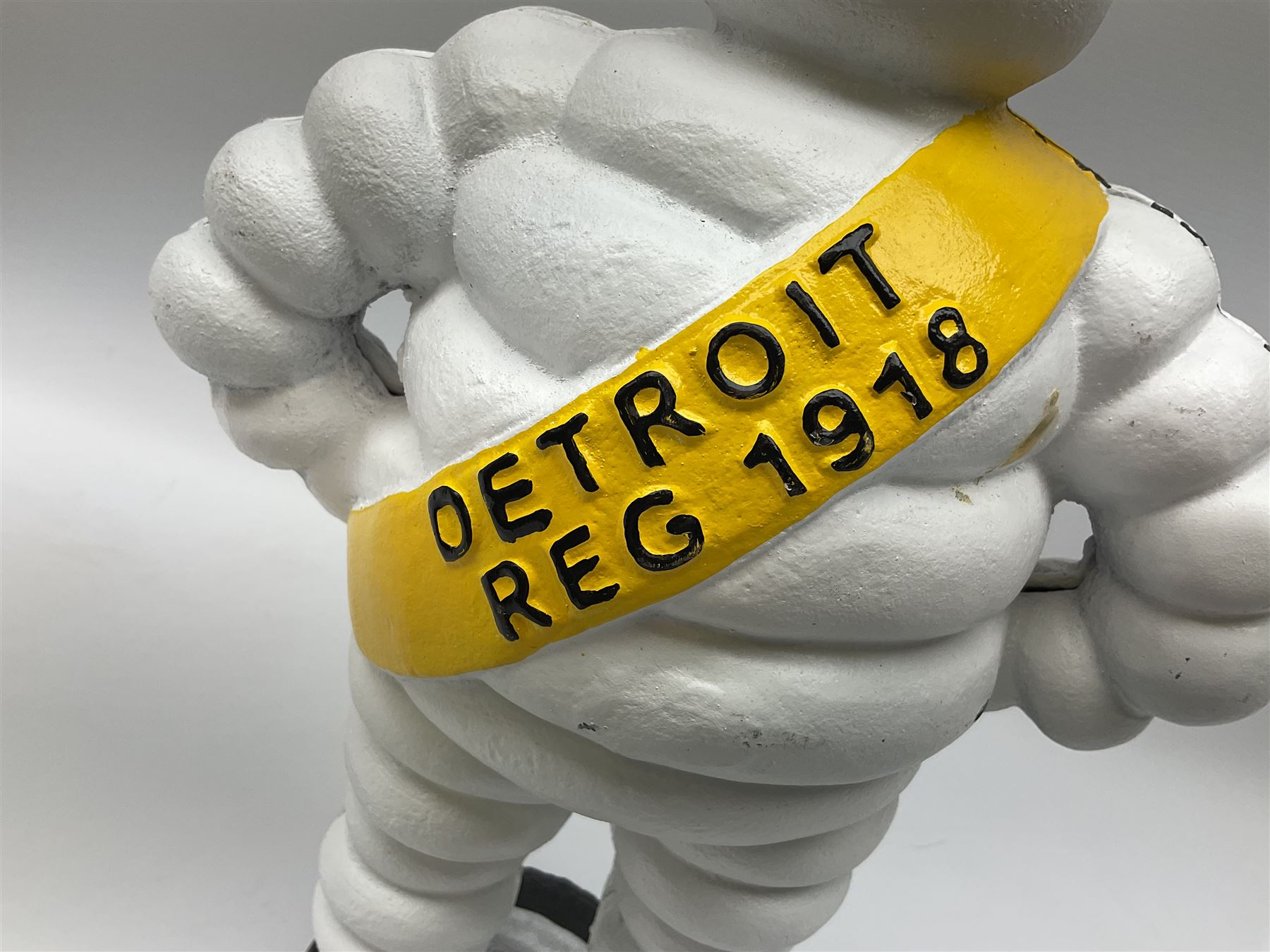 Cast iron Michelin man figure, H38cm