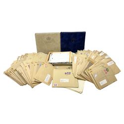 Collection of mostly modern mint stamps, including Alderney, Zimbabwe, Ascension Islands, British Antarctic Territories, Caicos Island, Cayman Islands, Falkland Islands, Great Britain etc, includes both definitive and commemorative stamps, in packets and two folders, in one box
